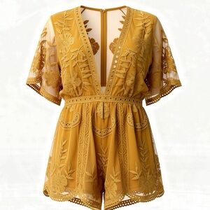 Wild Honey Mustard Yellow Romper